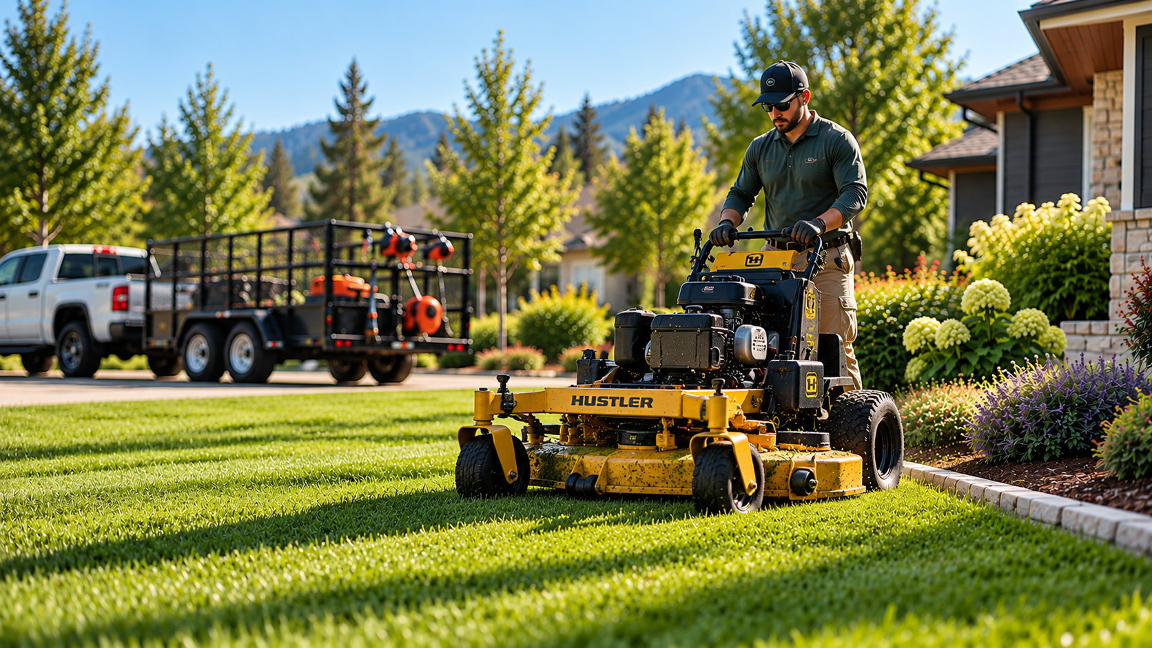 Professional lawn care business serving a residential customer
